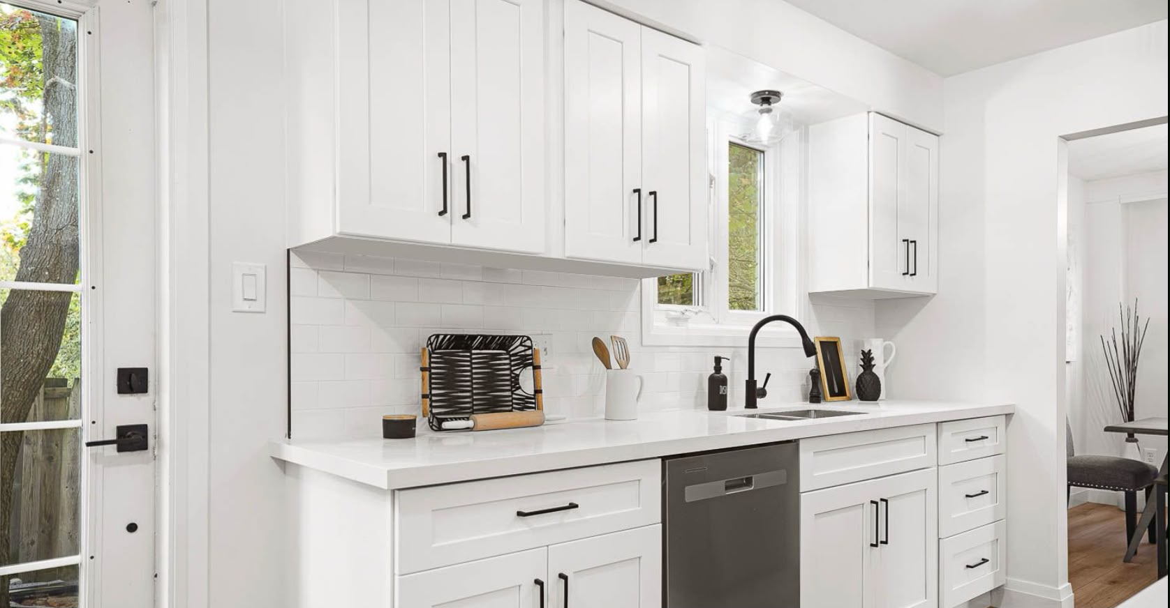 Clean-lined sink run